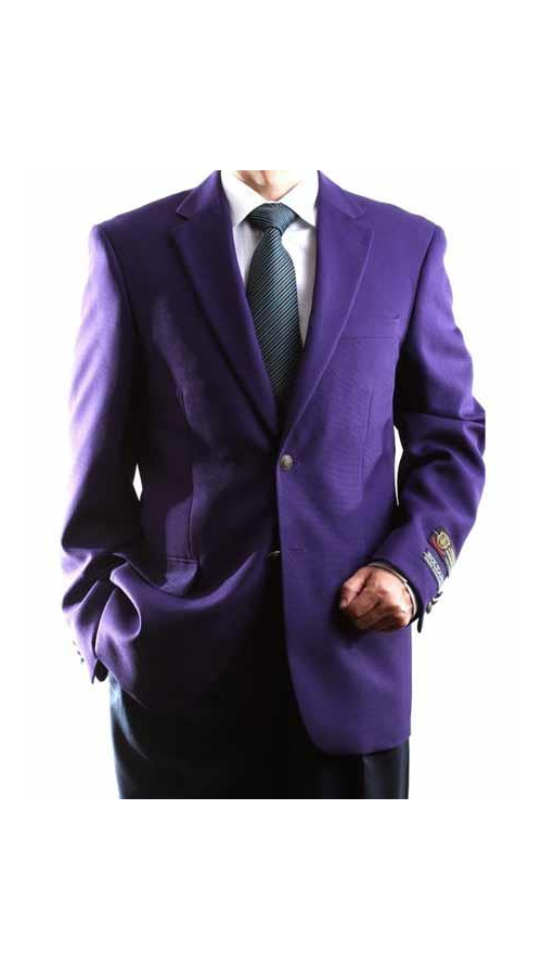 Men's Egg Plant 2 Buttons Big & Tall No Vent Sport Coat - Image 9