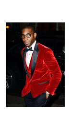 Alberto Nardoni Brand Men'S Red Velvet Tuxedo Cheap Priced Velour Blazer Jacket For Men ~ Sport Coat - Red Tuxedo