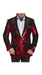 Men's Red ~ Black Peak Black Lapel  Paisley Pattern coat