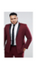 Men'S Slim Fit Wine ~ Maroon Suit R ~ Black And Burgundy Tuxedo
