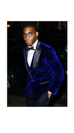 Men'S Velvet Tuxedo Navy Blue Jacket ~ Sport Coat