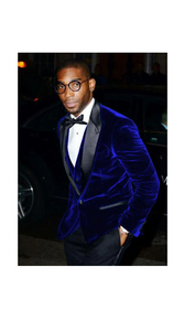 Men'S Velvet Tuxedo Navy Blue Jacket ~ Sport Coat