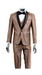 Light Brown Tuxedo Vested Suit - Mocca Coffee Color