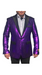 Purple Fashion Shiny Sequin Paisley Look Black Lapel Sport Coat Jacket