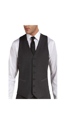 Six Button Besom Pocket Men'S Charcoal Slim Fit Tuxedo Vest