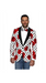 Men's White Modern Fit Polk Dot Floral Pattern Cheap Priced Sport coats