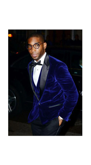 Alberto Nardoni Brand Men's Dark Navy Velvet Tuxedo Men's blazer ~ Sport coat