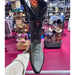 Rustic Black Ostrich Leg Boots