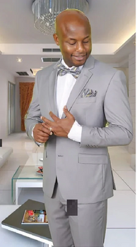 Mens Silver Suit Mens Solid Light Color & Weight  Silver Gray ~ Grey 2 Button  Suit