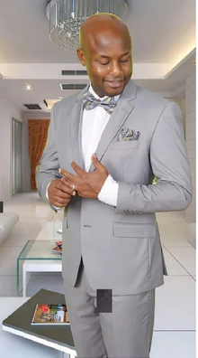 Mens Silver Suit Mens Solid Light Color & Weight  Silver Gray ~ Grey 2 Button  Suit