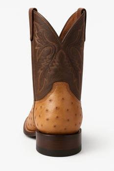 Dan Post Men's Alamosa Full Quill Ostrich Square Toe Boots - Sand - Image 5