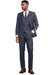 Men's Stacy Adams Classic One Button Vested Windowpane Suit in Charcoal Grey