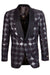 Mens Black Blazer - Men's Brocade Print Glitter Shawl Lapel Tuxedo Blazer in Black & Silver