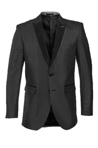 Mens Black Blazer - Men's Slim Fit Shiny Satin Tuxedo Blazer in Black