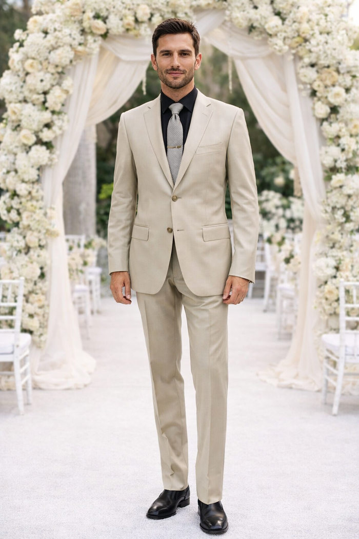 Galante Uomo Made in Italy Beige Suit - Image 6