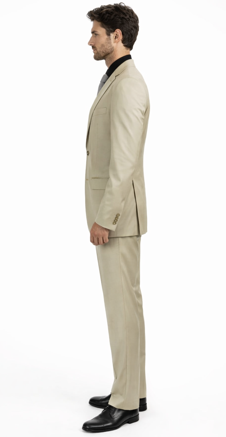Galante Uomo Made in Italy Beige Suit - Image 3