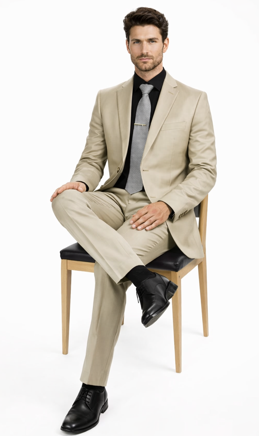 Galante Uomo Made in Italy Beige Suit - Image 5