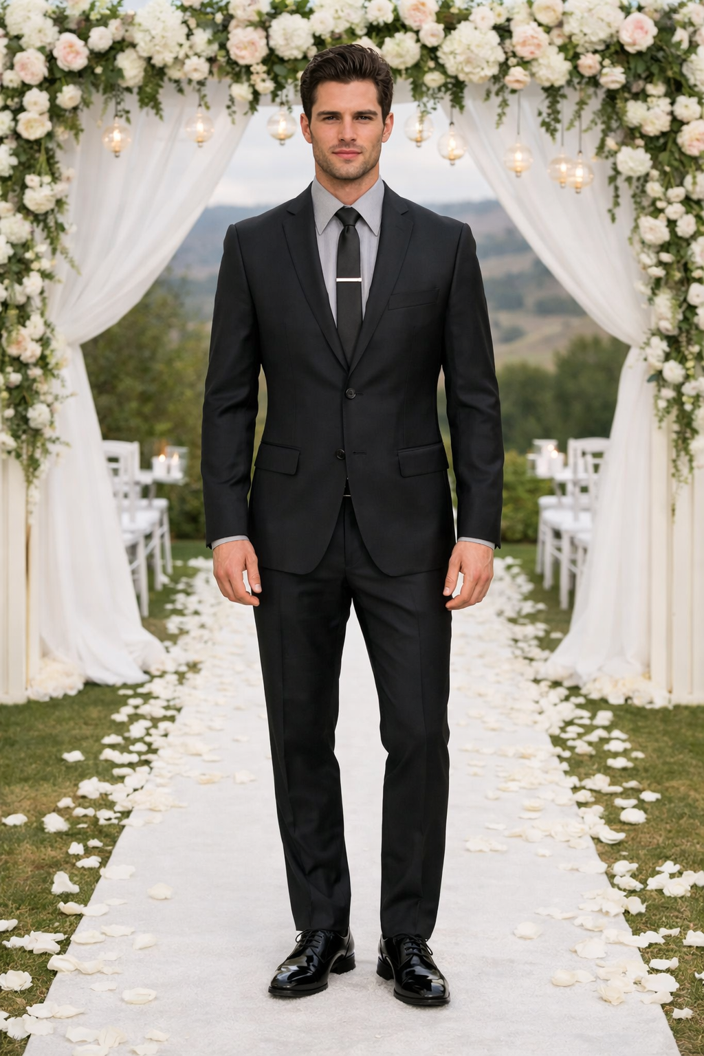 Galante Uomo Made in Italy Wool Black Suit - Image 6