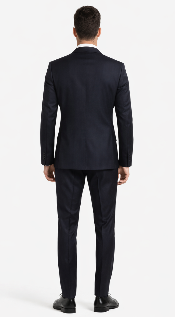 Galante Uomo Made in Italy Wool Black Suit - Image 2