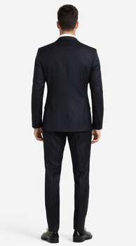 Galante Uomo Made in Italy Wool Black Suit - Image 2
