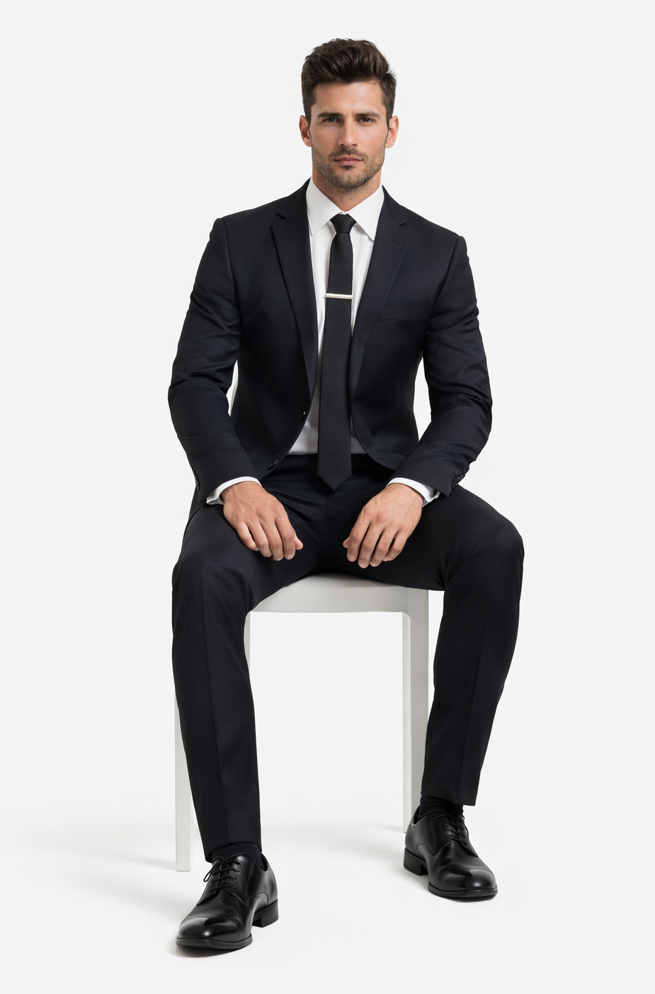 Galante Uomo Made in Italy Wool Black Suit - Image 4