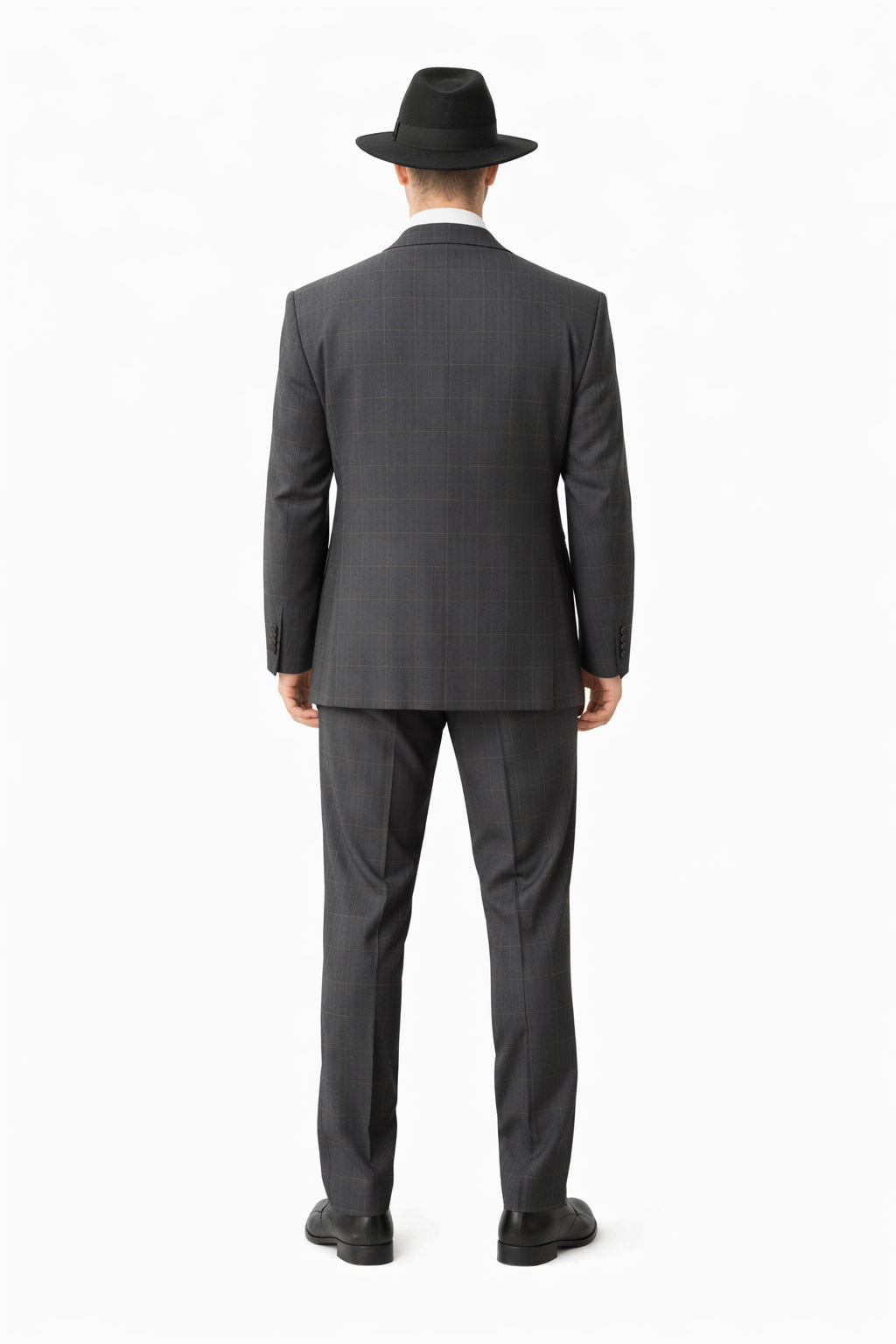 Gangster Suit - 1920 Mens Grey Patterns Suit With Grey Untochable Hat Shirt and Tie Combo - Image 2