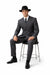 Gangster Suit - 1920 Mens Grey Patterns Suit With Grey Untochable Hat Shirt and Tie Combo