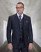 Statement Men's 3-Piece Fashion Suit – 100% Wool with Herringbone Stripe Pattern