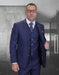 Statement Men's 3-Piece Fashion Suit – 100% Wool with Herringbone Stripe Pattern