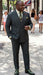 Statement Men's 2 Piece 100% Wool Modern Fit Pinstripe Suit - Double Breasted Jacket
