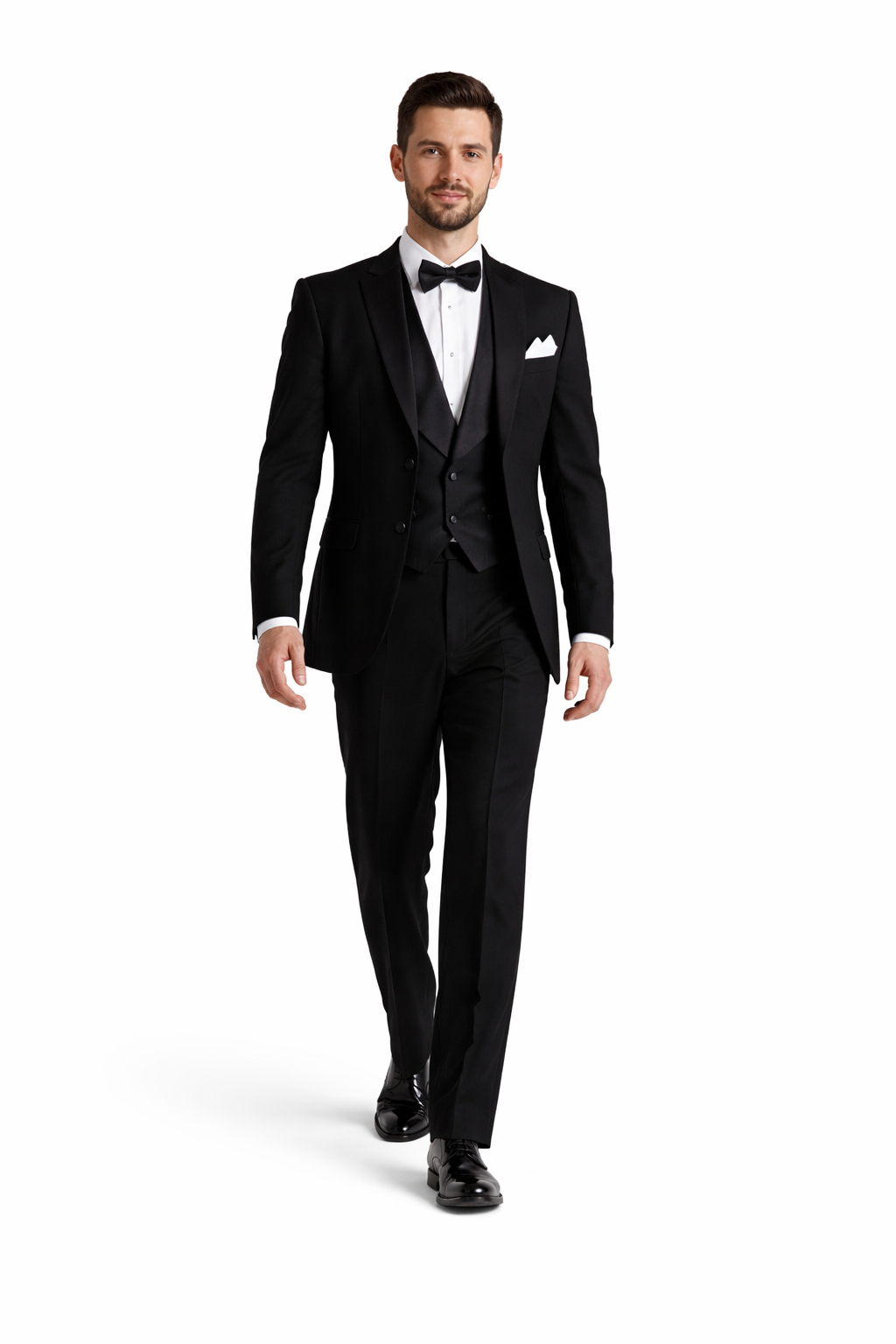 Gatsby Collection Tuxedos With Peaked Lapels Costumes Outfit Male Attire Flap Pockets And Patterned SB Vest