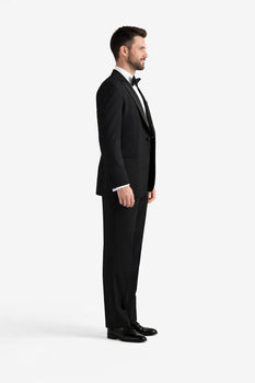 Gatsby Collection Tuxedos With Peaked Lapels Costumes Outfit Male Attire Flap Pockets And Patterned SB Vest - Image 3