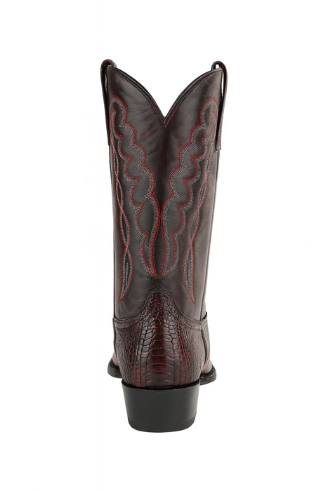 Mens King Exotic Ostrich Leg Boots Black Cherry (4980518)