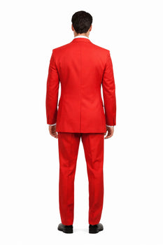 Gianni Mens Red Suit  not poly-rayon Suit 3 Button Super 120'S Extra Fine 2PC - Image 2
