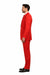 Gianni Mens Red Suit  not poly-rayon Suit 3 Button Super 120'S Extra Fine 2PC