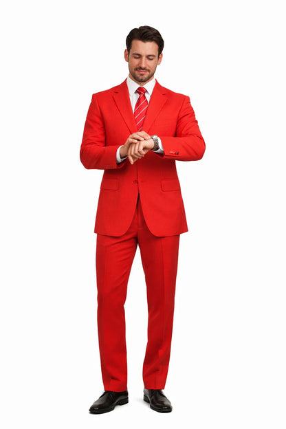 Gianni Mens Red Suit  not poly-rayon Suit 3 Button Super 120'S Extra Fine 2PC - Image 7