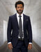 Statement Men's 2-Piece Big & Tall 100% Wool Fashion Suit – Layered Windowpane Pattern