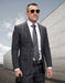 Statement Men's 2-Piece Big & Tall 100% Wool Fashion Suit – Layered Windowpane Pattern