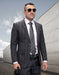 Statement Men's 2-Piece Big & Tall 100% Wool Fashion Suit – Layered Windowpane Pattern