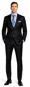 Giorgio Fiorelli Black and French Blue Two-Button Suit