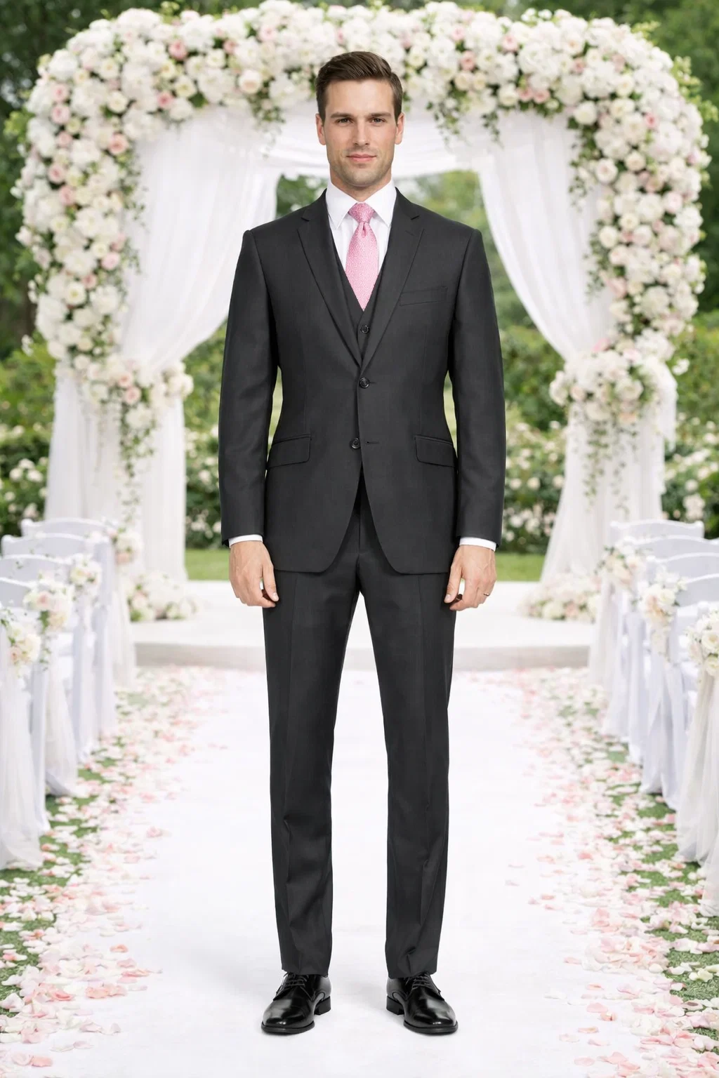 Giorgio Fiorelli Charcoal, Gray, and Light Gray Two-Button Suit - Image 7