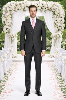 Giorgio Fiorelli Charcoal, Gray, and Light Gray Two-Button Suit - Image 7