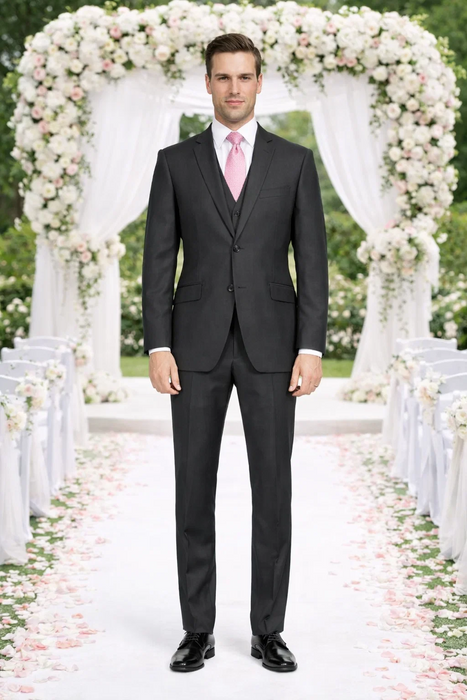 Giorgio Fiorelli Charcoal, Gray, and Light Gray Two-Button Suit