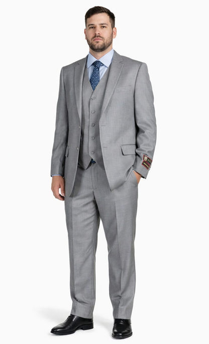 Giorgio Fiorelli Grey Two-Button Suit + Vest - Image 4
