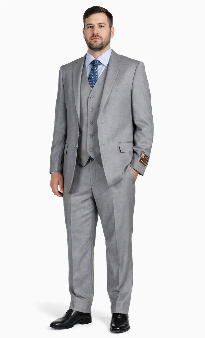 Giorgio Fiorelli Grey Two-Button Suit + Vest - Image 4