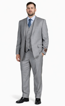 Giorgio Fiorelli Grey Two-Button Suit + Vest - Image 4