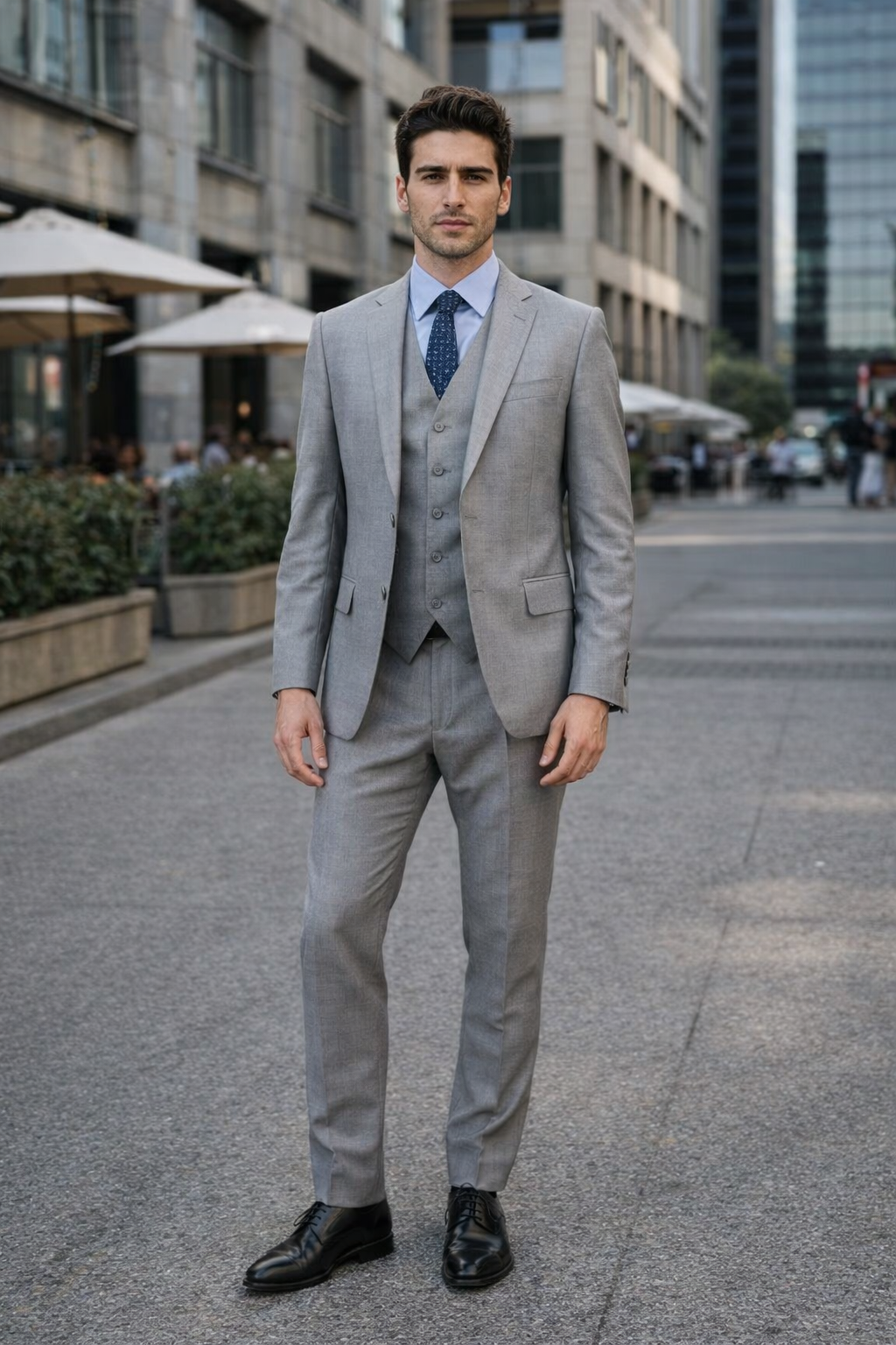 Giorgio Fiorelli Grey Two-Button Suit + Vest - Image 5