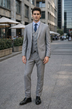 Giorgio Fiorelli Grey Two-Button Suit + Vest - Image 5