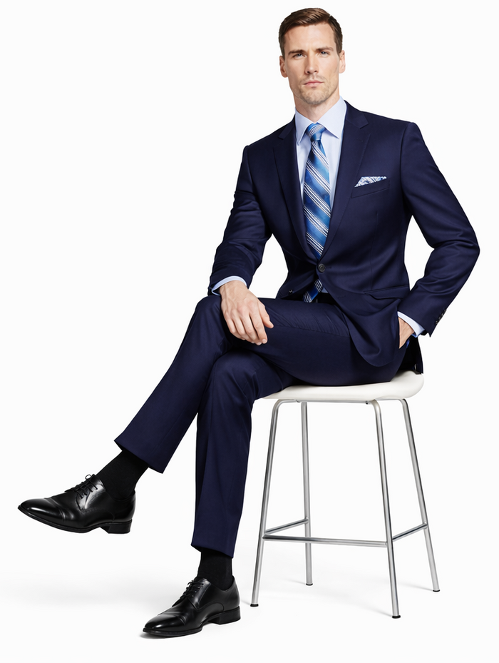 Giorgio Fiorelli Navy and Gray Two-Button Suit - Image 4
