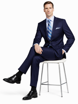 Giorgio Fiorelli Navy and Gray Two-Button Suit - Image 4